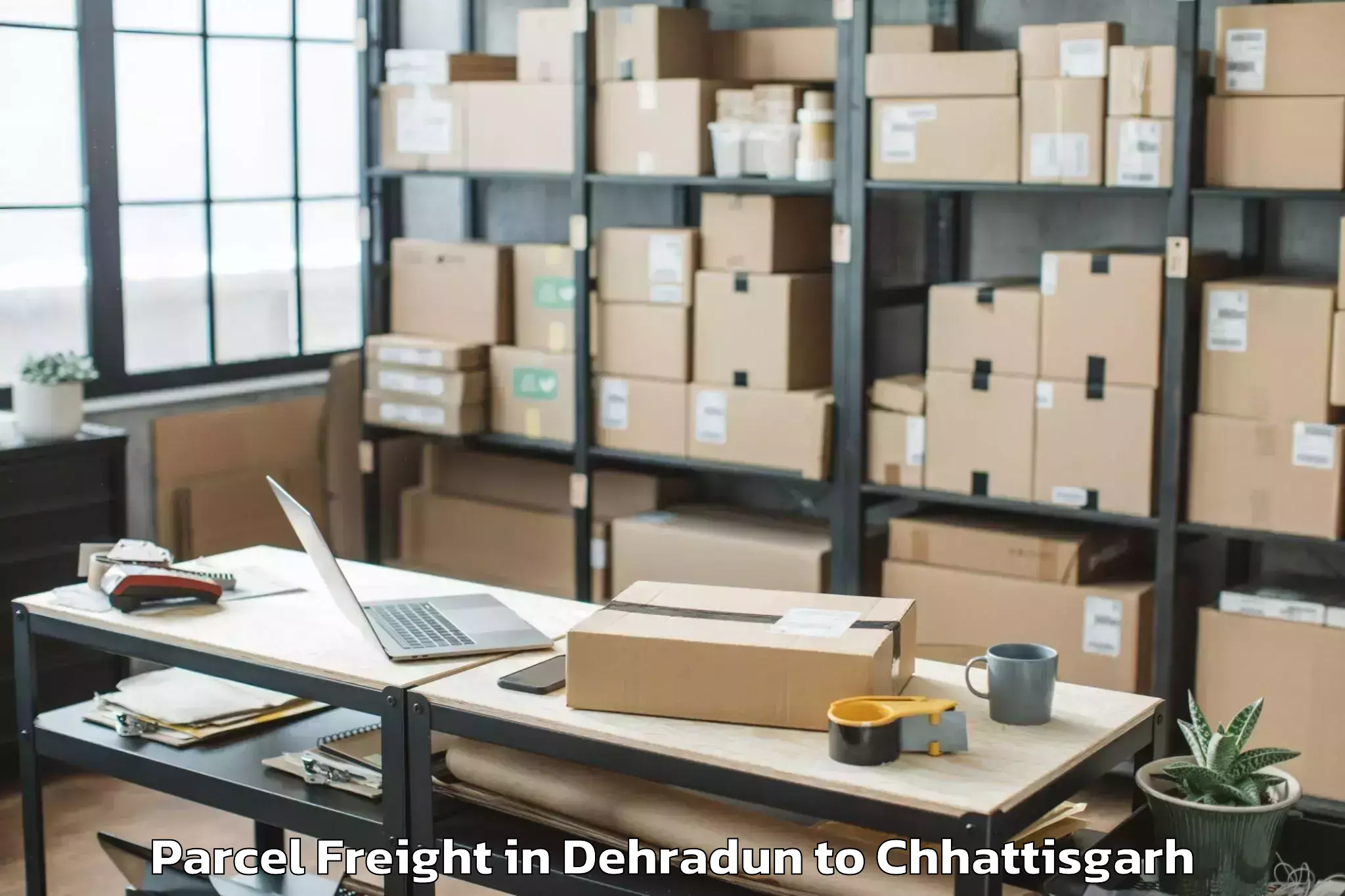 Discover Dehradun to Dharamjaigarh Parcel Freight